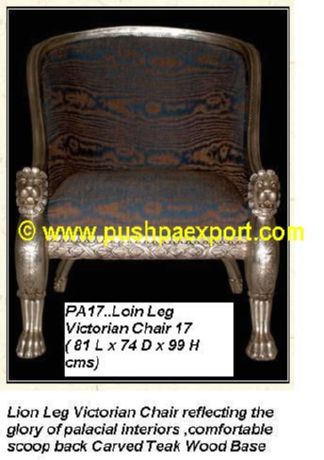 Silver Lion Leg Victorian Chair Pushpa India Furniture